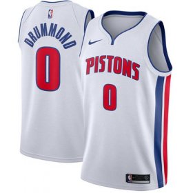 Wholesale Cheap Men\'s Nike Detroit Pistons #0 Andre Drummond White NBA Swingman Association Edition Jersey