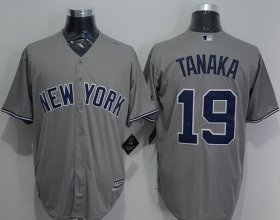 Wholesale Cheap Yankees #19 Masahiro Tanaka Grey New Cool Base Stitched MLB Jersey