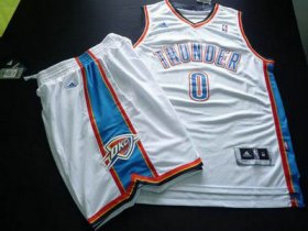 Wholesale Cheap Oklahoma City Thunder 0 THUNDER white Basketball Suit