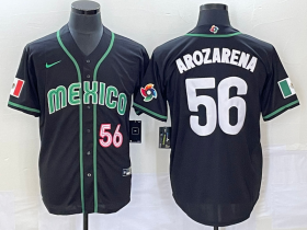 Wholesale Cheap Men\'s Mexico Baseball #56 Randy Arozarena Number 2023 Black World Classic Stitched Jersey5