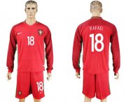 Wholesale Cheap Portugal #18 Rafael Home Long Sleeves Soccer Country Jersey