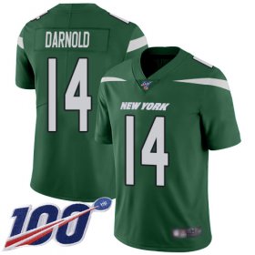 Wholesale Cheap Nike Jets #14 Sam Darnold Green Team Color Men\'s Stitched NFL 100th Season Vapor Limited Jersey