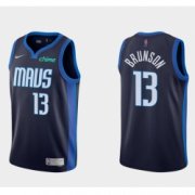 Wholesale Cheap Men Dallas Mavericks 13 Jalen Brunson Navy Stitched Basketball Jersey