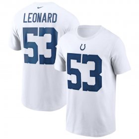 Wholesale Cheap Indianapolis Colts #53 Darius Leonard Nike Team Player Name & Number T-Shirt White