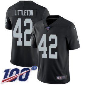 Wholesale Cheap Nike Raiders #42 Cory Littleton Black Team Color Youth Stitched NFL 100th Season Vapor Untouchable Limited Jersey