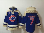Cheap Men's Chicago Cubs #7 Dansby Swanson Ageless Must-Have Lace-Up Pullover Hoodie
