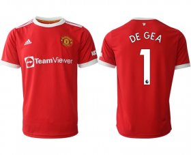 Wholesale Cheap Men 2021-2022 Club Manchester United home red aaa version 1 Adidas Soccer Jersey