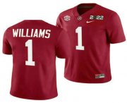 Wholesale Cheap Men's Alabama Crimson Tide #1 Jameson Williams 2022 Patch Red College Football Stitched Jersey