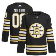 Cheap Men's Boston Bruins Custom Black 100th Anniversary Stitched Jersey