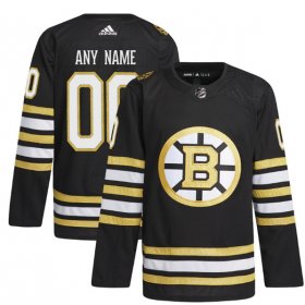 Cheap Men\'s Boston Bruins Custom Black 100th Anniversary Stitched Jersey