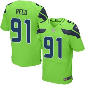 Wholesale Cheap Nike Seahawks #91 Jarran Reed Green Men\'s Stitched NFL Elite Rush Jersey