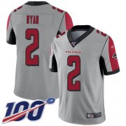 Wholesale Cheap Nike Falcons #2 Matt Ryan Silver Men's Stitched NFL Limited Inverted Legend 100th Season Jersey