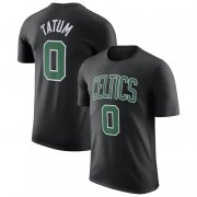Cheap Men's Boston Celtics #0 Jayson Tatum Black 2022-23 Statement Edition Name & Number T-Shirt