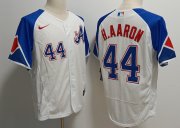 Cheap Men's Atlanta Braves #44 Hank Aaron White 2023 City Connect Flex Base Stitched Baseball Jersey