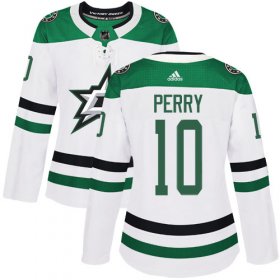 Cheap Adidas Stars #10 Corey Perry White Road Authentic Women\'s Stitched NHL Jersey
