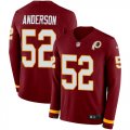 Wholesale Cheap Nike Redskins #52 Ryan Anderson Burgundy Red Team Color Men's Stitched NFL Limited Therma Long Sleeve Jersey