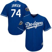 Wholesale Cheap Dodgers #74 Kenley Jansen Blue Alternate 2018 World Series Women's Stitched MLB Jersey