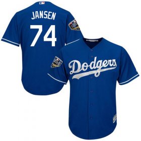 Wholesale Cheap Dodgers #74 Kenley Jansen Blue Alternate 2018 World Series Women\'s Stitched MLB Jersey