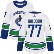 Wholesale Cheap Adidas Canucks #77 Nikolay Goldobin White Road Authentic Women's Stitched NHL Jersey