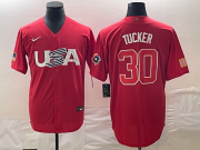 Cheap Men's USA Baseball #30 Kyle Tucker 2023 Red World Classic With Patch Stitched Jersey