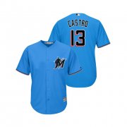 Wholesale Cheap marlins #13 Starlin Castro Blue Alternate 2019 Cool Base Stitched MLB Jersey