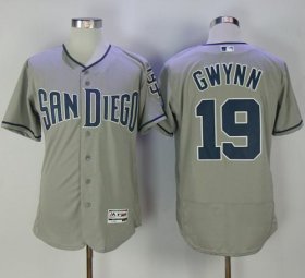 Wholesale Cheap Padres #19 Tony Gwynn Grey Flexbase Authentic Collection Stitched MLB Jersey