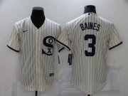 Wholesale Cheap Men's Chicago White Sox #3 Harold Baines 2021 Cream Field of Dreams Name Cool Base Stitched Nike Jersey