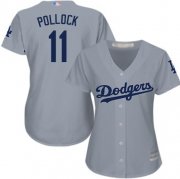 Women's A. J. Pollock Grey Road Jersey - #11 Baseball Los Angeles Dodgers Cool Base