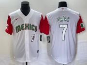 Wholesale Cheap Men's Mexico Baseball #7 Julio Urias Number 2023 White Red World Classic Stitched Jersey32