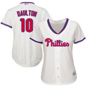 Wholesale Cheap Phillies #10 Darren Daulton Cream Alternate Women\'s Stitched MLB Jersey