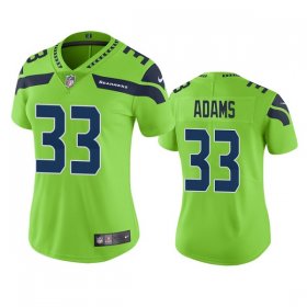 Wholesale Cheap Seattle Seahawks #33 Jamal Adams Women\'s Green Color Rush Stitched Jersey