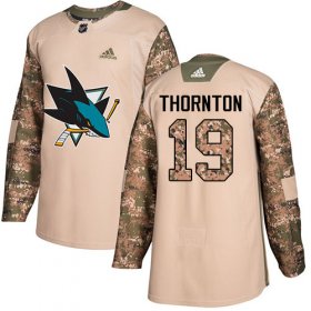 Wholesale Cheap Adidas Sharks #19 Joe Thornton Camo Authentic 2017 Veterans Day Stitched Youth NHL Jersey