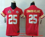 Wholesale Cheap Youth Kansas City Chiefs #25 Clyde Edwards-Helaire Red 2021 Super Bowl LV Vapor Untouchable Stitched Nike Limited NFL Jersey