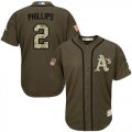 Wholesale Cheap Athletics #2 Tony Phillips Green Salute to Service Stitched MLB Jersey