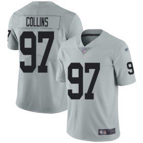 Wholesale Cheap Nike Raiders #97 Maliek Collins Silver Men\'s Stitched NFL Limited Inverted Legend Jersey