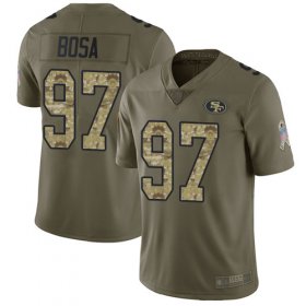 Wholesale Cheap Nike 49ers #97 Nick Bosa Olive/Camo Men\'s Stitched NFL Limited 2017 Salute To Service Jersey