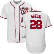 Wholesale Cheap Nationals #28 Kurt Suzuki White Flexbase Authentic Collection Stitched MLB Jersey
