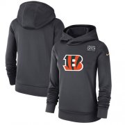 Wholesale Cheap Women's Cincinnati Bengals Nike Anthracite Crucial Catch Performance Pullover Hoodie
