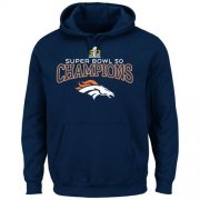 Wholesale Cheap Denver Broncos Majestic Big & Tall Super Bowl 50 Champions Choice VIII Pullover Hoodie Navy