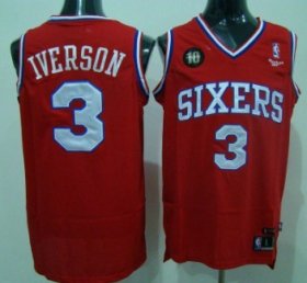 Wholesale Cheap Philadelphia 76ers #3 Allen Iverson Red 10TH Swingman Jersey