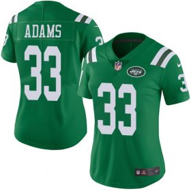 Wholesale Cheap Nike Jets #33 Jamal Adams Green Women\'s Stitched NFL Limited Rush Jersey