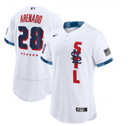 Wholesale Cheap Men\'s St. Louis Cardinals #28 Nolan Arenado 2021 White All-Star Flex Base Stitched MLB Jersey