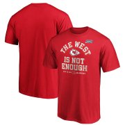 Wholesale Cheap Kansas City Chiefs NFL 2019 AFC West Division Champions Cover Two T-Shirt Red