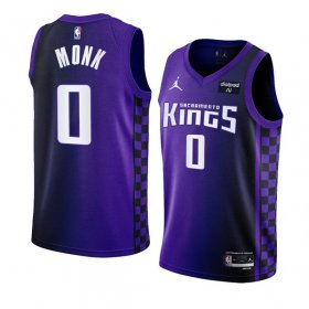 Men\'s Sacramento Kings #0 Malik Monk Purple 2023-24 Statement Edition Swingman Stitched Jersey