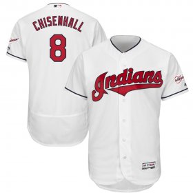 Wholesale Cheap Cleveland Indians #8 Lonnie Chisenhall Majestic Home 2019 All-Star Game Patch Flex Base Player Jersey White