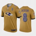 Wholesale Cheap Baltimore Ravens #8 Lamar Jackson Gold Men's Nike Big Team Logo Player Vapor Limited NFL Jersey