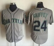 Wholesale Cheap Mariners #24 Ken Griffey Grey Flexbase Authentic Collection Stitched MLB Jersey