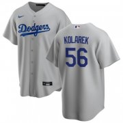 Wholesale Cheap Men's Los Angeles Dodgers #56 Adam Kolarek Grey 2020 Home Jersey