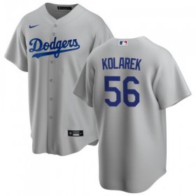 Wholesale Cheap Men\'s Los Angeles Dodgers #56 Adam Kolarek Grey 2020 Home Jersey