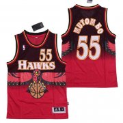 Wholesale Cheap Men's Atlanta Hawks #55 Dikembe Mutombo 1990 Red Hardwood Classics Soul Swingman Throwback Jersey
